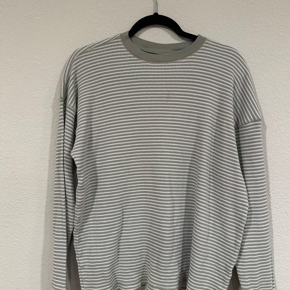 Striped Green Long Sleeve Top
